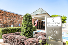 Main entrance with exterior sign